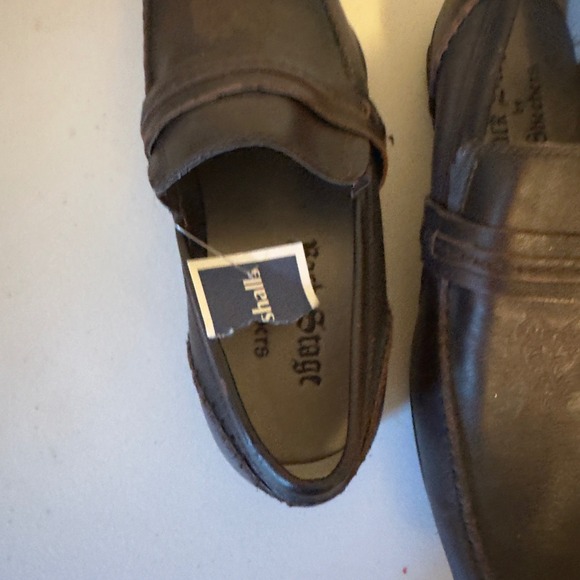 New Back Stage by Skechers Mens Brown Leather Loafers Driving Shoes 9.5 - Picture 7 of 9